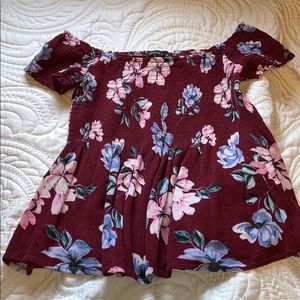 pacsun off the shoulder floral shirt